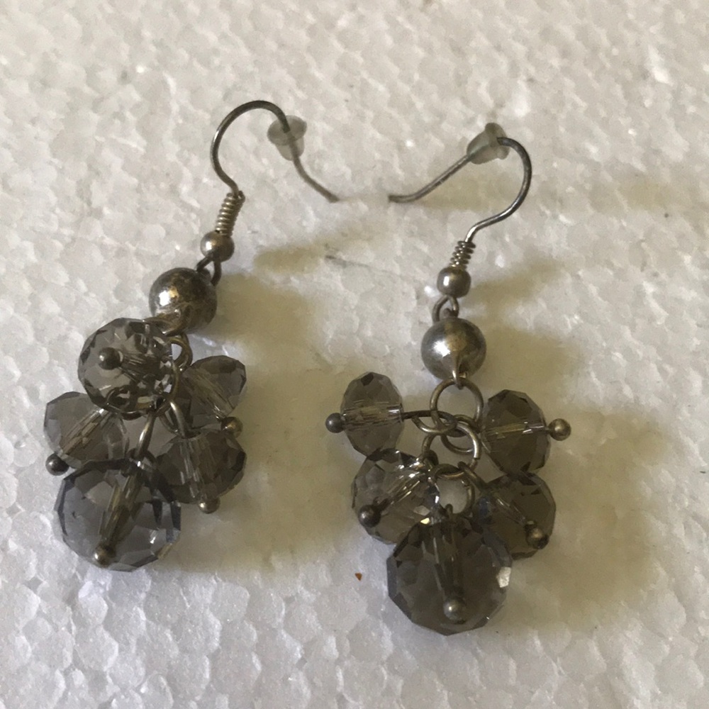 Smoky faced glass earring